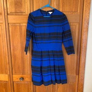 Blue and black striped dress